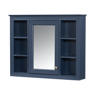 Bathroom Vanity With Mirror Cabinet, Single Sink With 2 Soft Closing Doors And 4 Drawers