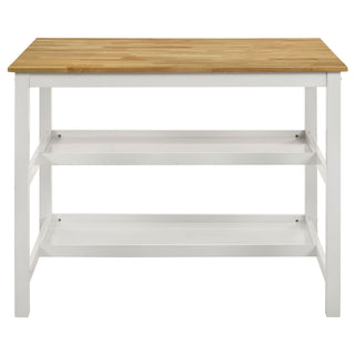 Cowichan - Kitchen Island Counter Table With Pot Rack - White