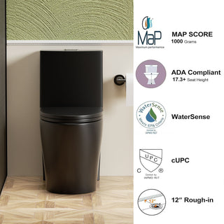 1 Piece Toilet With Tornado Flush, Dual Flush, And ADA Height Comfort Chair