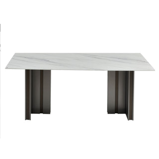 Rectangular Dining Table - Gray / White