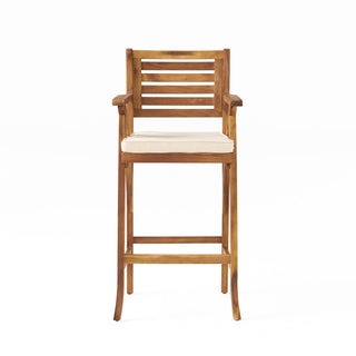 Barstool With Soft Curved Lines And Sturdy Frame (Set of 2) - Brown