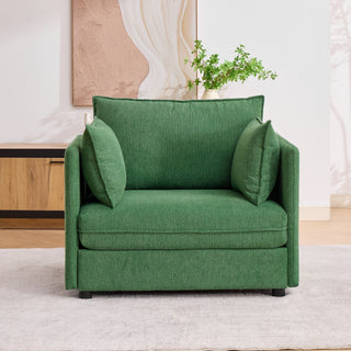 Oversized Deep Seat Accent Chair With Matching Storage Ottoman & Throw Pillows