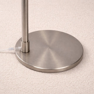 Serene - Floor Lamp With Rotary Switch Base Linen Shade - Brushed Nickel / White