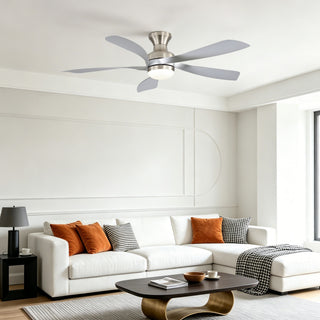 52" Ceiling Fan With 3 Color Dimmable LED Light, DC Reversible Motor, 6 Speed Settings