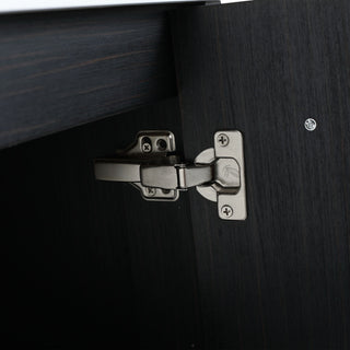 Modern Wall Mounted Bathroom Vanity With Left Sink And Storage Rack