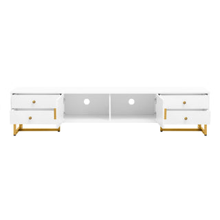 TV Media Console Table, TV Stand With Storage For Living Room - White