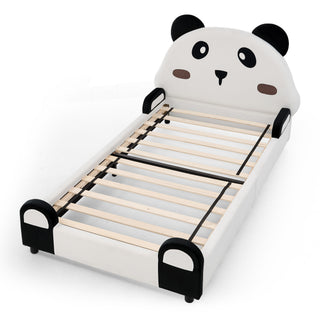 Twin Size Cute Panda Shaped Kids Bed - White / Black