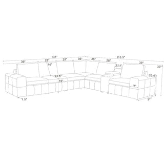 Modular Sectional With Large Square Arms