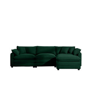 Modern Modular Cushion Sofa With Ottoman, Low Back, Deep Seating Sofa Set