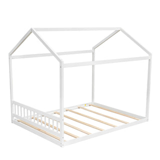 Wooden House Bed With Headboard