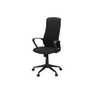 Office Chair With Adjustable Height, Armrests, Swivel - Black