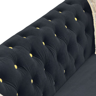 3 Person Sofa With Deep Seat, Tufted Backrest