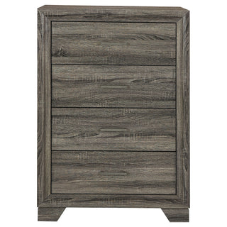 Funston - 4 Drawer Chest Of Drawers With Bar Handles - Brown Oak