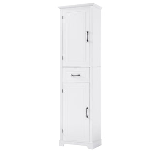 Tall Freestanding Bathroom Storage Cabinet With 2 Doors And Adjustable Shelves