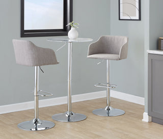 Daniella - Contemporary Adjustable Barstool With Swivel - Light Gray