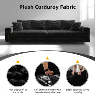 4 Seat Sofa, Modern Comfy Upholstered Sofa Cloud Couch, Deep Seat Couches With Soft Pillows