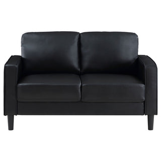 Weld 3 Piece Upholstered Track Arm Sofa Set - Black