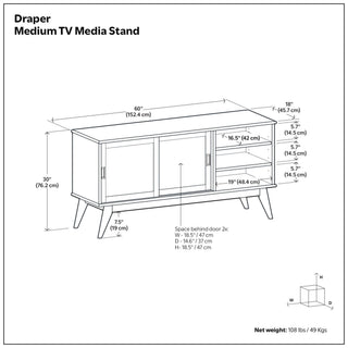 Draper - Handcrafted Mid Century Low TV Media Stand