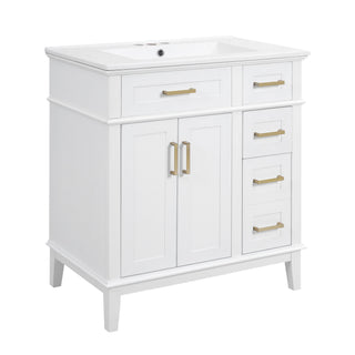 Modern Bathroom Vanity With Sink, Storage Cabinet, Soft Close Doors, Deep & Standard Drawers