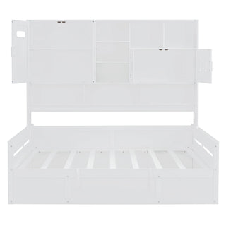 Daybed With All-In-One Cabinet And Shelf