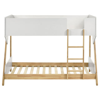 Fjord - Twin Over Twin Bunk Bed, Fits Standard Mattresses - White / Natural