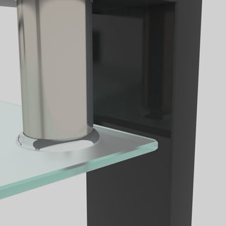 Modern Rectangular Coffee Table With Tempered Glass Top