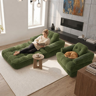 Convertible 2 In 1 Armrest Sofa For Bedroom