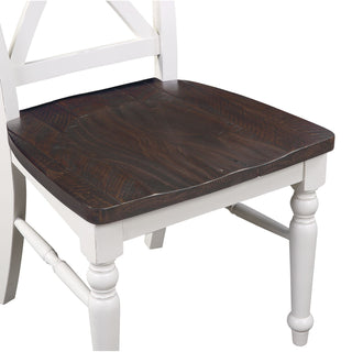 Dining Chairs (Set of 2) - Brown / White