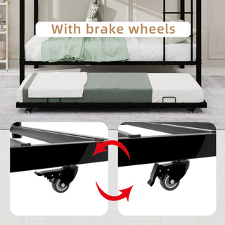 Bunk Bed For Kids, Convertible Frame With Ladders & Guardrail