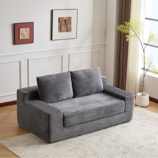 Comfortable Deep Seat Loveseat Sofa Bed, Reversible Cushion With Pillows