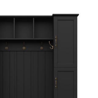 Hall Tree With 4 Side Cabinets