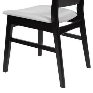 5 Piece Dining Set With 1 Table And 4 Upholstered Chairs - Black / Light Gray
