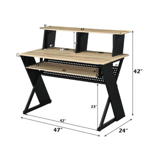 Eleazar - Music Recording Studio Desk - Natural Oak