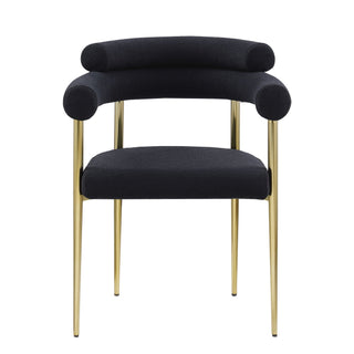 Dining Chairs (Set of 2), Mid-Century Modern Dining Chairs, Kitchen Dining Room Chairs, Round Boucle Backrest Sherpa Dining Chair With Brushed Metal Legs