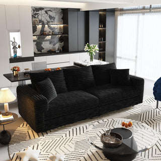 Convertible Deep Seat Sofa With Soft Pillows And Ottomans