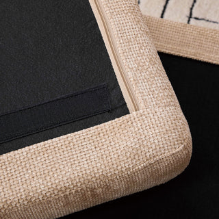 Wide Modern Upholstered Ottoman Foot Stool