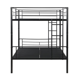 Modern Metal Bunk Bed, Full Over Full, No Box Spring Needed - Black