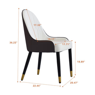 Modern Sponge-Filled Dining Chair, Solid Wood Metal Legs, Suitable For Restaurants, Living Rooms And Rooms (Set of 2)