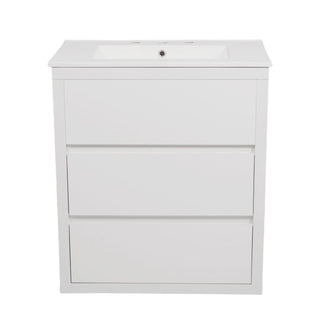 Double Sinks Bathroom Vanity Set With 2 Ceramic Basins