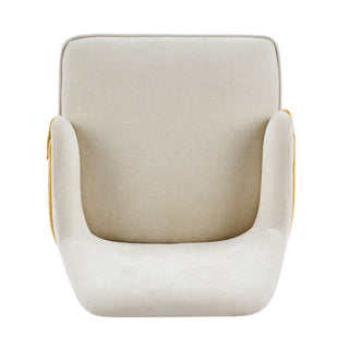 Indoor Dining Chair (Set of 2) With Sturdy Frame - Beige / Yellow