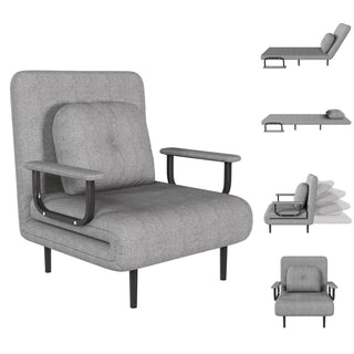 3 In 1 Convertible Folding Sofa Bed With Adjustable Backrest And Pillow