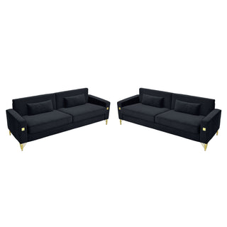 2 Pieces Sofa Sofa Set With Removable Cushions For Home Apartment
