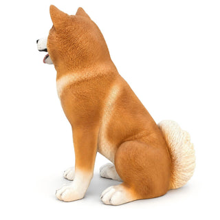 Shiba Inu Dog Statue, Sitting Animal Sculpture For Home Garden - Yellow / White