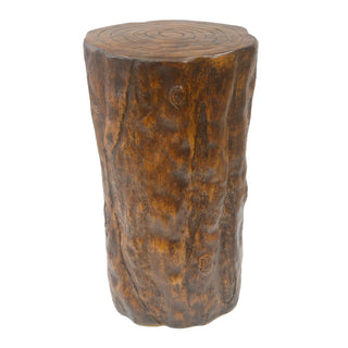 Tree Stump Side Table, Indoor / Outdoor Use - Antique Brown