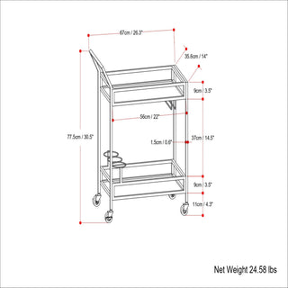 Watts - Bar Cart - Chrome