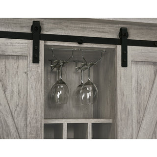 Hovander - Sliding Door Bar Cabinet - Gray