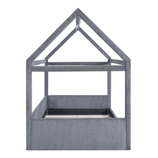 Upholstered House Style Daybed With LED Light Strips