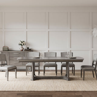 Arcus - Rectangular Dining Table With Butterfly Leaf - Charcoal Gray