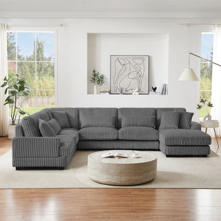 U - Sectional Sofa With Chaise Lounge, Oversized Living Room Couch