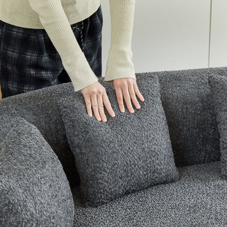 Curved Sectional Sofa With 6 Pillows